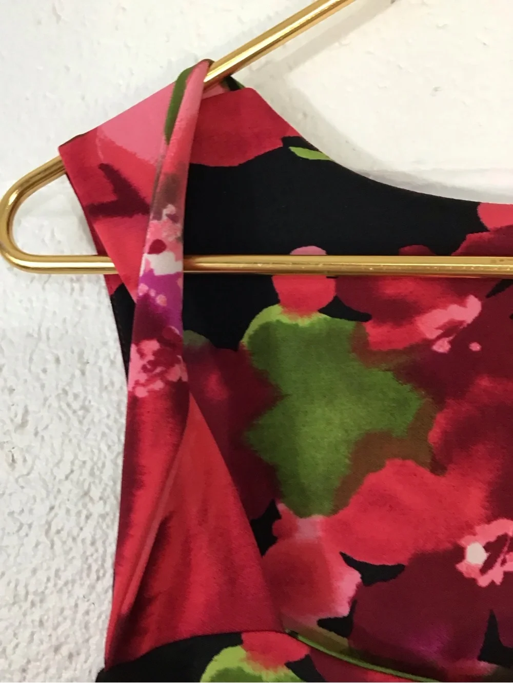 VTG BCBG Pink Green Floral Sheath Twisted Strap Dress Garden Party Chic Elegant - Picture 6 of 10